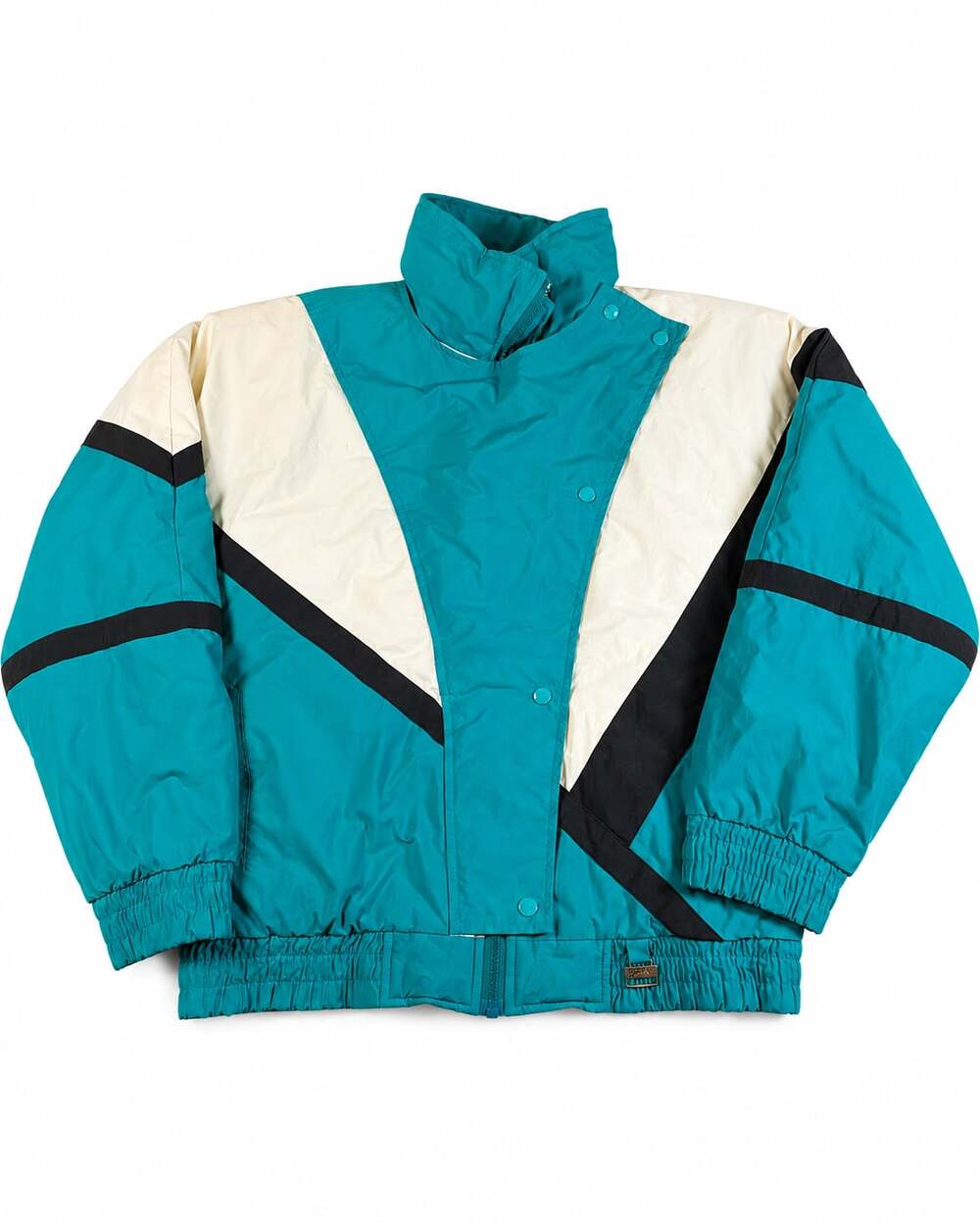 Vintage Subell Celtech Colorblock Retro Ski Jacket Teal White Black Size 12